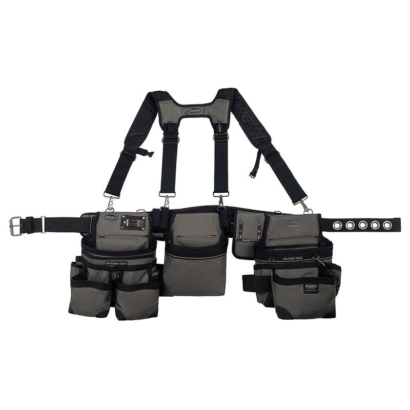 Bucket Boss 3 Bag Tool Bag Set with Suspenders in Grey, 55185 - Image 1